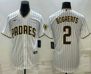 Mens San Diego Padres #2 Xander Bogaerts White With Patch Cool Base Stitched Baseball Jersey->->MLB Jersey